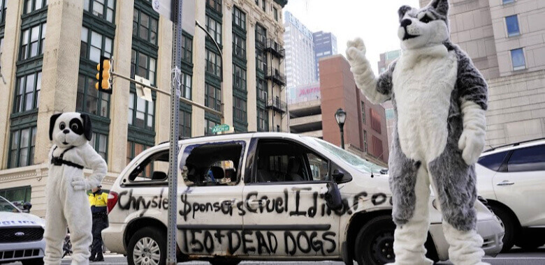 Chrysler Car Smash Protest