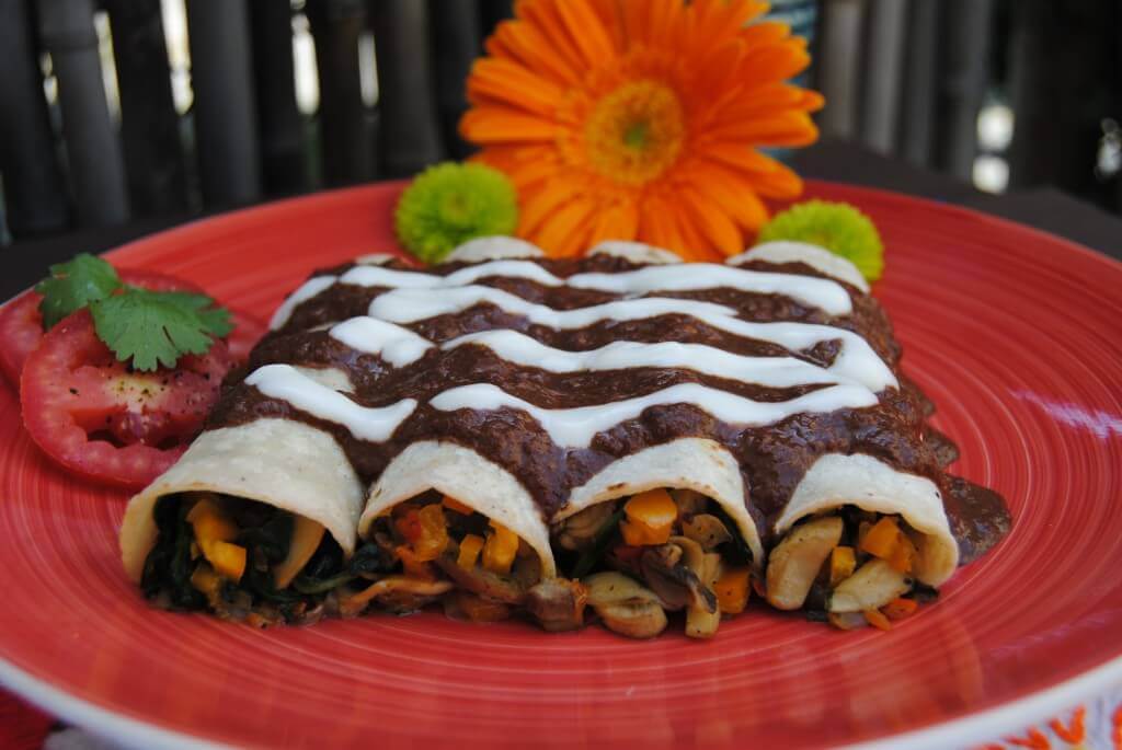 Mole enchiladas