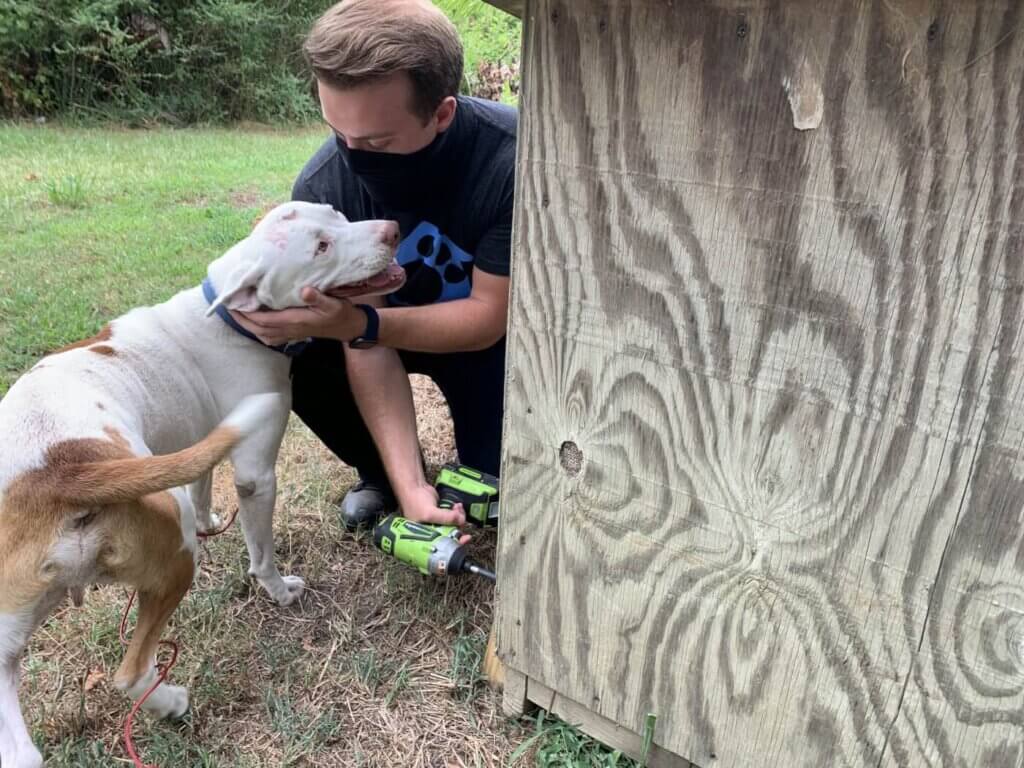 Adam and Tyson the dog