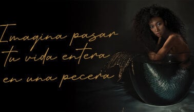 “Imagina pasar tu vida entera en una pecera”: Aoki Lee Simmons les pide a todos hundir a SeaWorld en la nueva campaña de PETA Latino