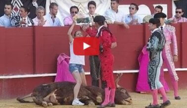 Reconocimiento “Héroe para los animales” para mujer que saltó a un ruedo para consolar a un toro en agonía