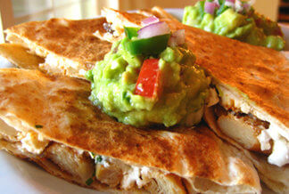 Quesadillas de ‘pollo’ y hongos