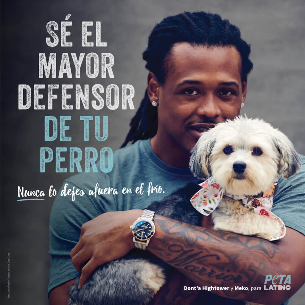 Dont'a Hightower y Meko para PETA Latino