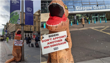 Veganos por la Justicia Climática: las Entidades de PETA se Unen a la Marcha en la COP26 de Glasgow