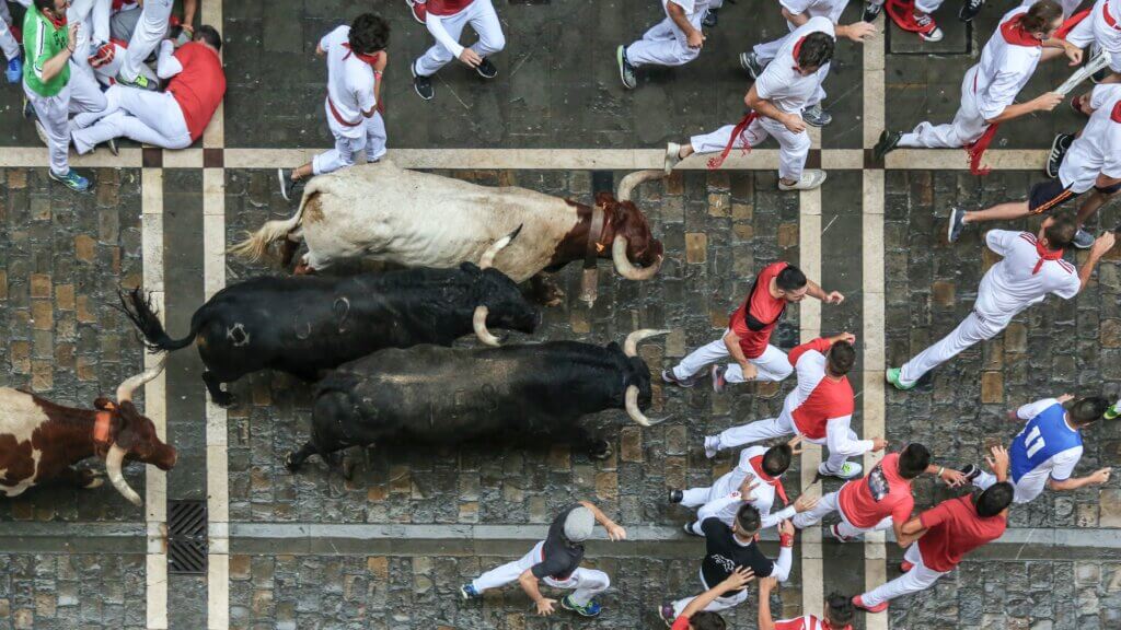 San Fermin, Pamplona, Toros Corriendo