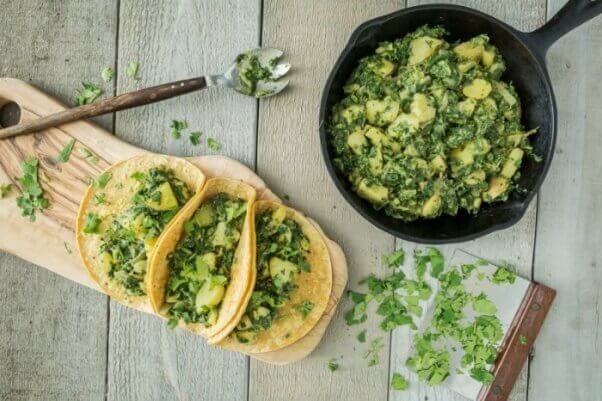 Spinach-Potato-Tacos