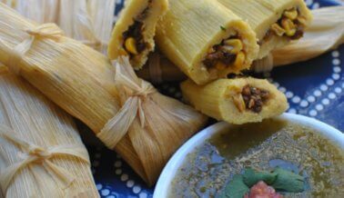 Tamales veganos de maíz y lentejas