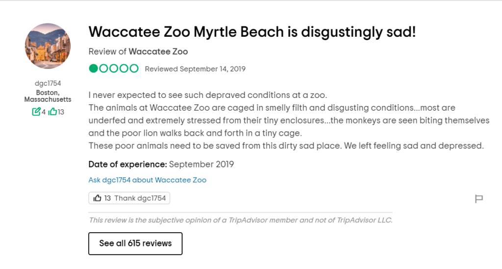 Bad review of Waccatee Zoo