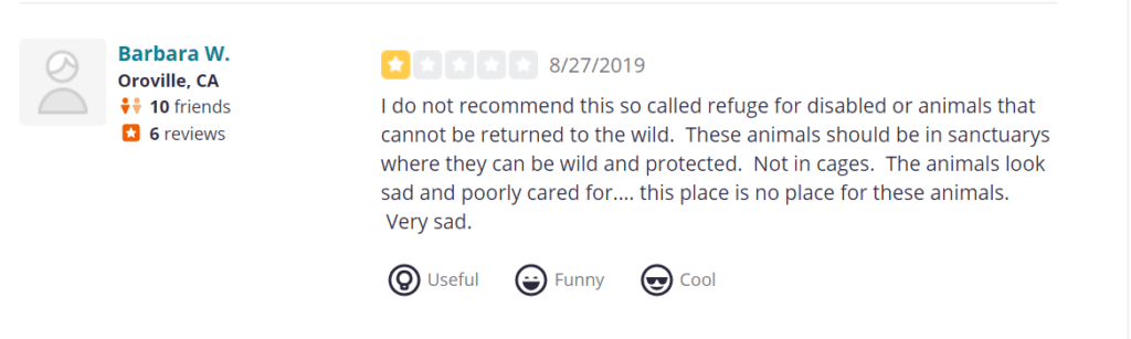 bad review of barry kirshner wildlife sanctuary