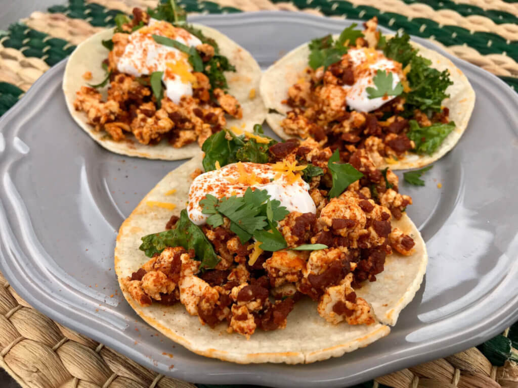 Tacos de Revuelto de Tofu y Chorizo Para el Desayuno | PETA