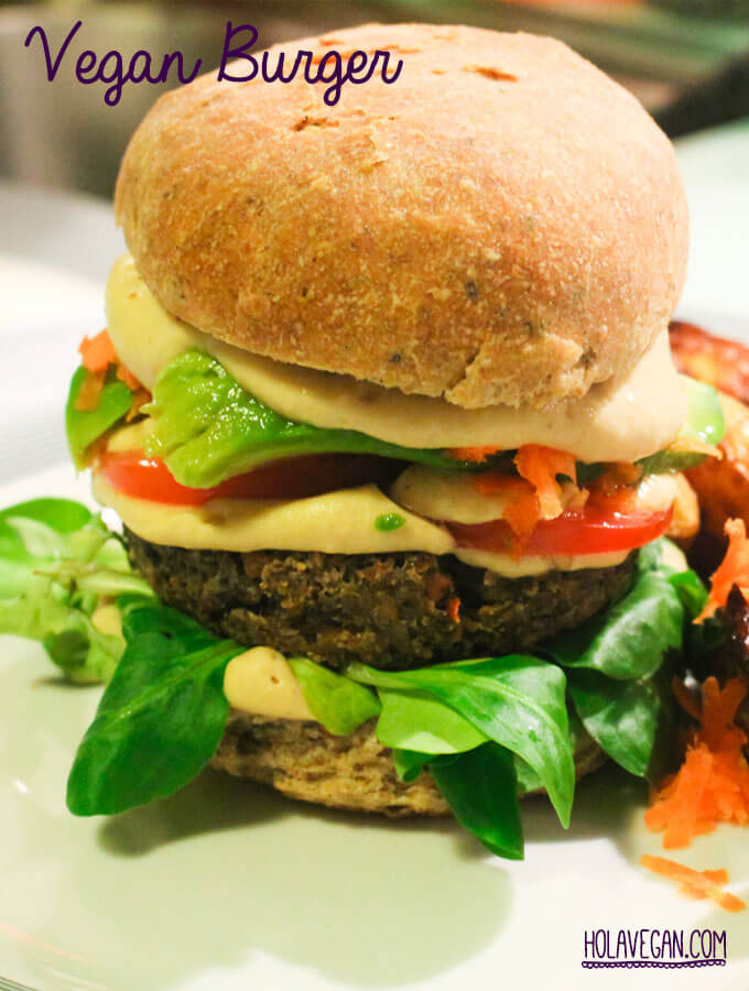 mushroom, lentili, tofu burger