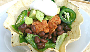 Ensalada taco con tempeh